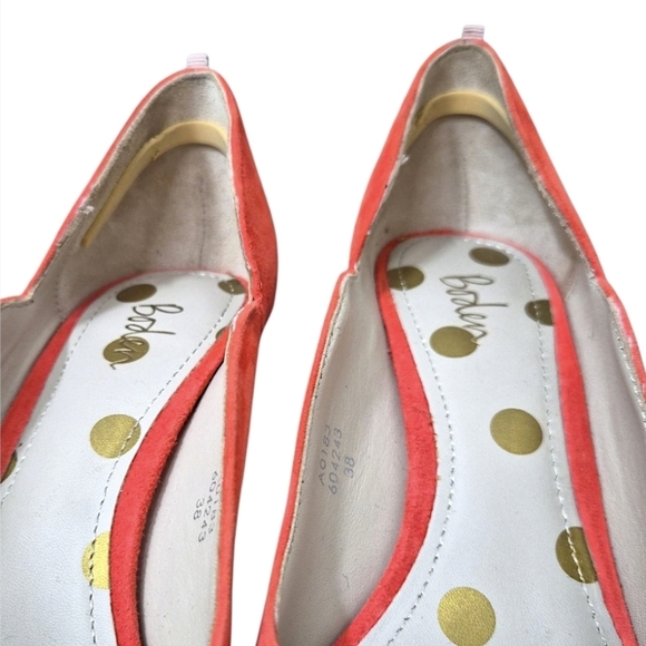 Boden Suede Leather Madison Courts Burnt Orange Scallop Heels Size 7.5 - Picture 10 of 16